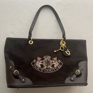 Juicy Couture Tote twig Scottie dog brown gold  keychain juicy uk 2000s
